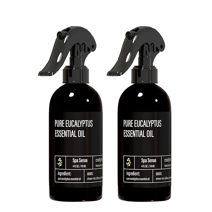 Pure Eucalyptus Oil Shower Mist and Steam Room Spray - Room Spray and Eucalyptus Spray for Shower - Premium Aromatherapy Essential Oil Spray - 4 Ounce, 2 Pack
