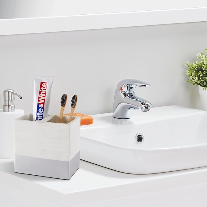 Toothbrush and Toothpaste Holder for Bathroom Countertop Organizer, Anti-Slip Electric Toothbrush Holders Vanity Caddy Storage for Family, Kids, Shower, Kitchen