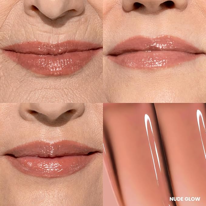 Prime Prometics PrimeLip Plumping Lip Balm for Mature Women – 3-in-1 Lipstick, Gloss & Balm – Non-Stinging Lip Plumper – Smooths Lip Lines, Lightweight, Buildable Color (Nude Glow)