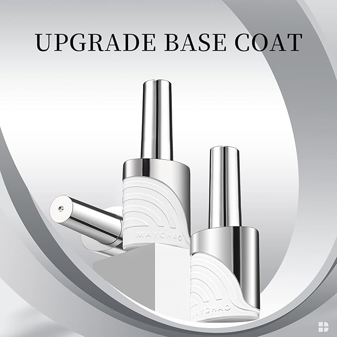 MAYCHAO Clear Gel Base Coat, 15ml No Wipe Sheer Base Coat Soak Off Nail Lamp Transparent Translucent Gel Nail Polish Long Lasting for Home Nail DIY Manicure, 0.5 OZ