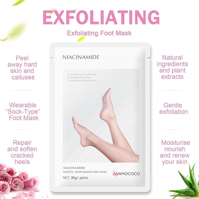 5Packs Hand Mask with Niacinamide, Deep Hydration Hand for Dry Cracked Skin, Nourishing Care with Shea Butter & Vitamin E, SPA at Home, 6.3oz