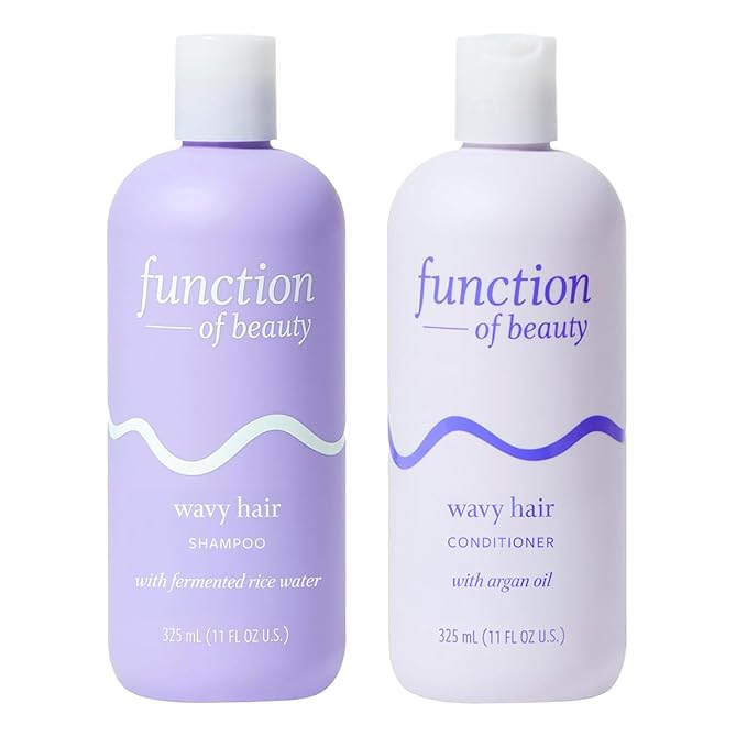 Function of Beauty Wavy Hair Shampoo & Conditioner Set - Sulfate-Free Shampoo & Conditioner Duo for Natural Wavy Texture - Lightweight, Anti-Frizz, Strengthening & Hydrating - Hair Care Products