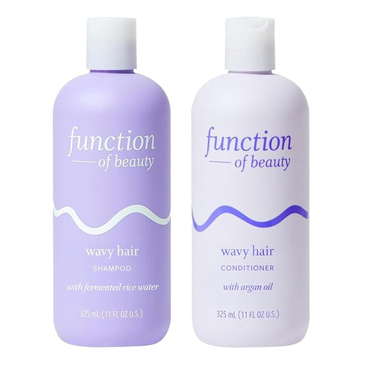 Function of Beauty Wavy Hair Shampoo & Conditioner Set - Sulfate-Free Shampoo & Conditioner Duo for Natural Wavy Texture - Lightweight, Anti-Frizz, Strengthening & Hydrating - Hair Care Products