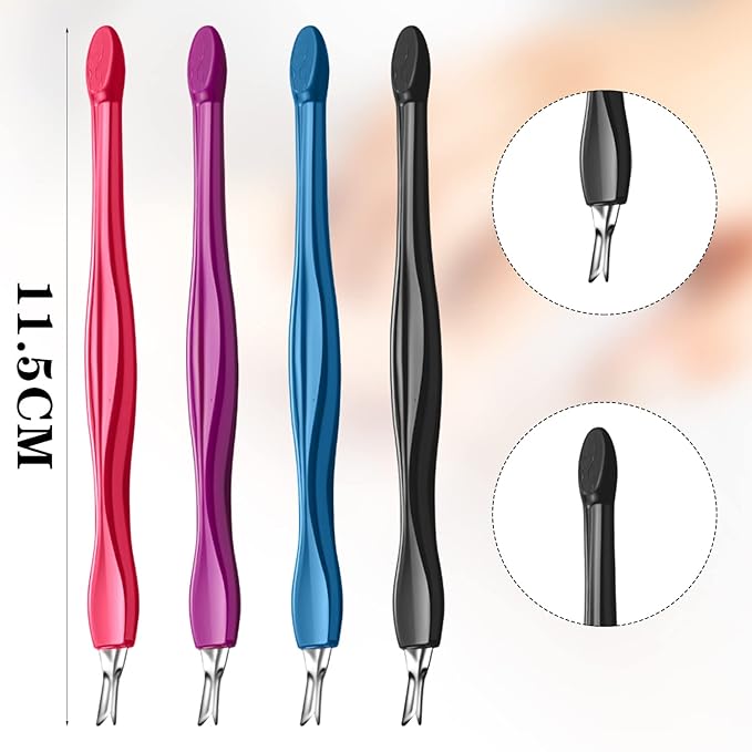 Cuticle Pusher Cuticle Trimmer Professional V Shaped Cuticle Remover Manicure Dead Skin Removal Tool Toe Nail Care for Home and Nail Shop (12Pcs)