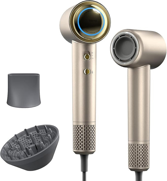 Tideway Hair Dryer, Blow Dryer with Diffuser High-Speed Plasma Ionic Low Noise for Fast Drying, Travel Hair Dryer for Women and Man, Curly/Wavy & Long/Thick Color-Treated Hair H11