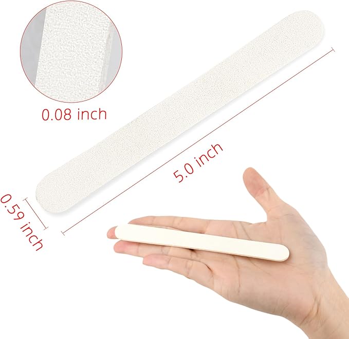 Professional Nail Files Double Sided Emery Board 80/100 Grit for Poly Gel Acrylic Nail Extension Manicure Pedicure Tool White 50Pcs