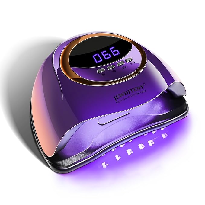 JEWHITENY Purple Fast U V Dryer for Gel Nail Polish:Gel Manicure U V Light with 4 Timers & Automatic Sensor Gel Nail Lamp Professional Curing LED Light