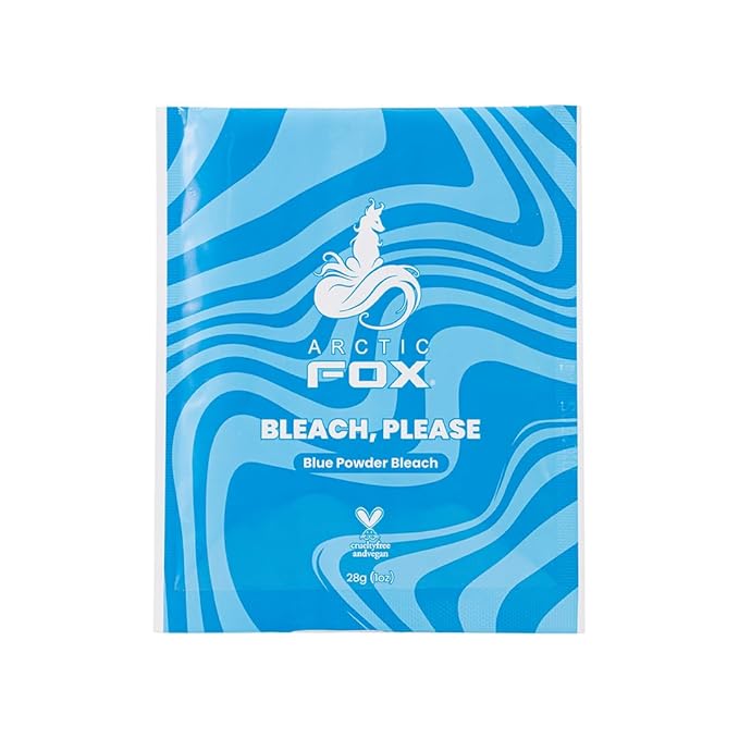 Arctic Fox Blue Powder Hair Bleach, Anti-Brass & Anti-Yellow, Professional Lightener for Icy Blonde, Platinum, Highlights, Money Pieces, Vegan & Cruelty Free, Individual Sachet, 1 oz (28g)