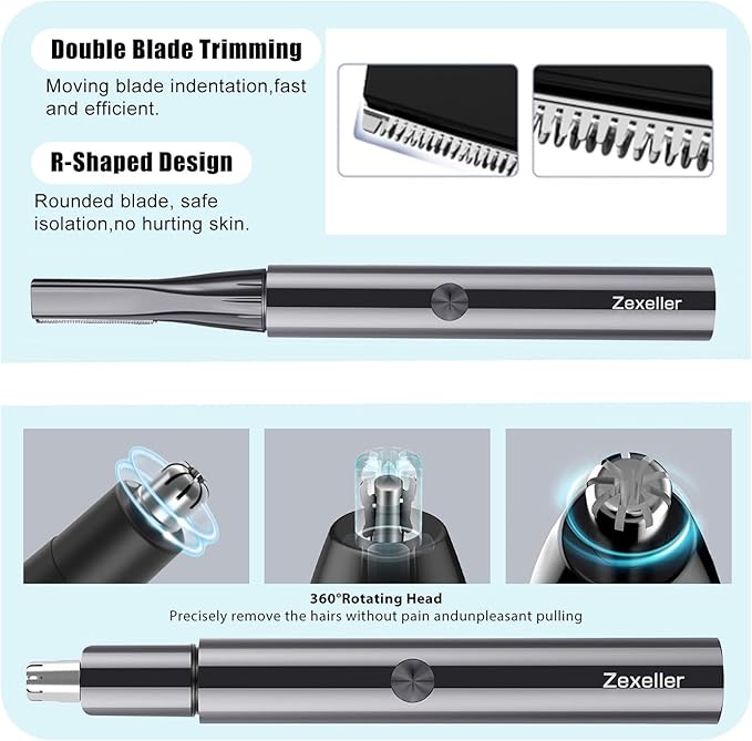 9-in-1 Precision Trimmer Kit: Eyebrow Trimmer,Electric Eyebrow Razor, Nose Trimmer, Grooming Scissors, Tweezers & Brush | All-in-One Grooming Tool
