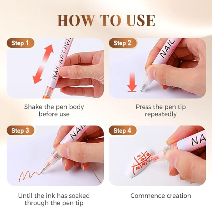 12 Colors Nail Art Pens Set, 2026 New Nail Art Markers Doodle Pen for Kids Adults, Nail Polish Pens Quick Dry Nail Art Tools for Polishing Dotting Painting Liner DIY (1Set)