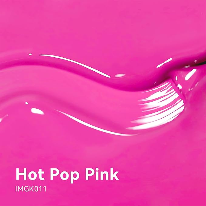 MAYCHAO 15ML Hot Pop Pink Gel Nail Polish 1Pc Pop Pink Gel Polish Soak Off UV LED Nail Polish Nail Art Starter Manicure Salon DIY at Home, 0.5 OZ