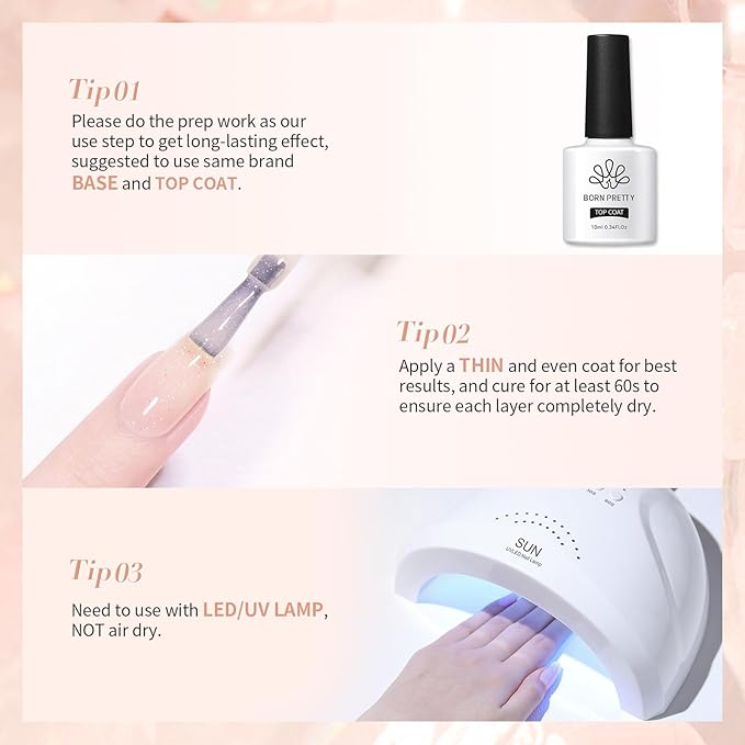 BORN PRETTY Jelly Gel Nail Polish Jelly Glitter Nude Pink Gel Polish Holographic Shimmer Nude Pink Natural Translucent Soak Off Hema-Free Gel Polish Nail Art DIY 15ML