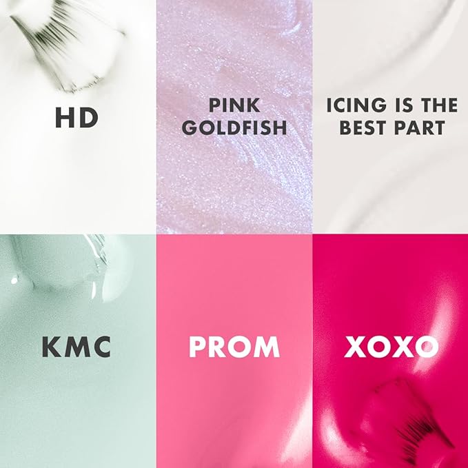 Olive & June Bestsellers Gel Polish Set | UV LED Nail Lamp Needed | Includes 6 Shades (HD, KMC, Pink Goldfish, Icing Is The Best Part, Prom, XOXO) + Gel Top Coat & Base Coat & Peel-Off Base HEMA-Free