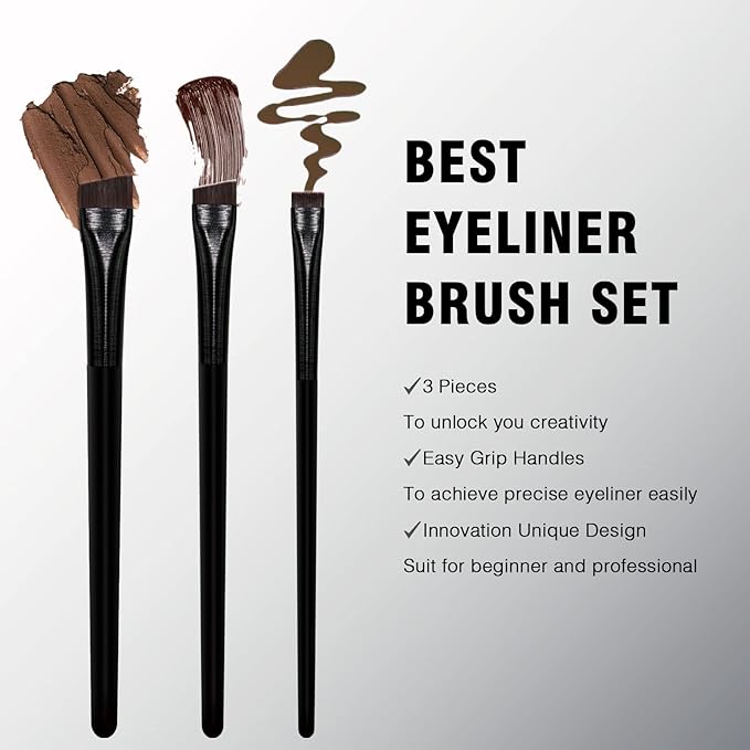 Eyeliner Brush Brow Tint Brushes Eyebrow Brushes Set Fine Angled Point Angled Slanted Tinting Ultra Thin Flat Makeup Premium Eyebrow Precision Gel Professional Soft Synthetic Hairs