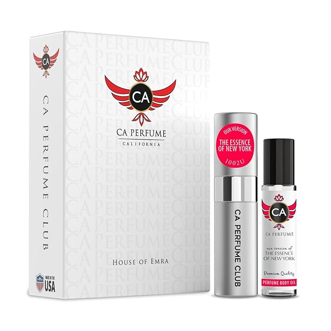 CA Perfume Impression of The Essence Of New York for Women & Men Eau De Parfum Spray Long Lasting Oriental Vanilla Perfume Layering Set 0.27 Fl Oz + 0.33 Fl Oz