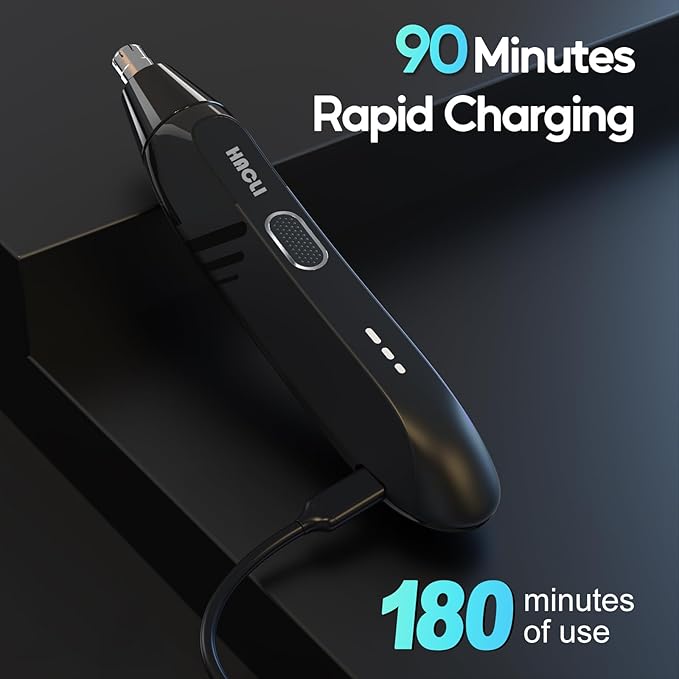 Nose Hair Trimmer for Men Women - Electric Nose Hair Clipper with Replaceable Stainless Steel Blade, Powerful 8000RPM Motor, Wet/Dry Use, Travel Lock, Portable Design USB Rechargeable