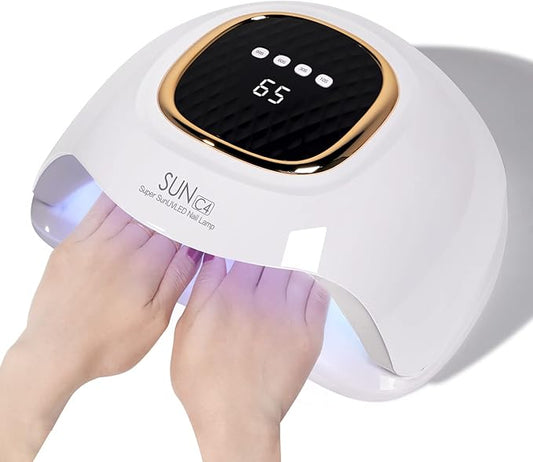 UV Nail Lamp - Fast Drying, Powerful & Efficient LED Nail Lamp with 4 Timing Settings & Infrared Automatic Sensor Professional UV Light for Home Salon Nail Art Tools