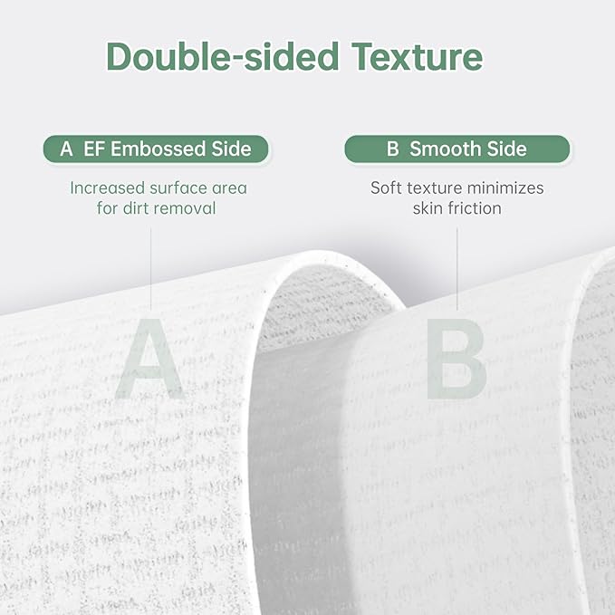 MATERN'ELLA Disposable Face Towels XL Ultra Soft Biodegradable Dry Wipes, Plant-Based Lint-Free Facial Towelettes for Makeup Removal & Sensitive Skin, Premium Texture for Effective Cleansing 2 x 50 Ct