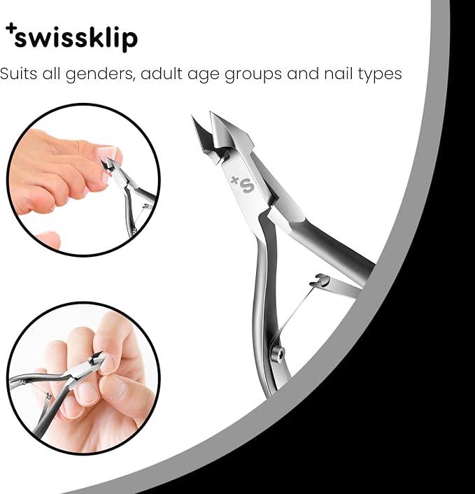Swissker by Swissklip Cuticle Trimmer I Best Cuticle Remover I Cuticle Nippers, Cutter, Scissors I Nail Nipper used along with Cuticle Pusher Tool, Cuticle Clippers, Nail Cuticle Trimmer (Pack of 3)
