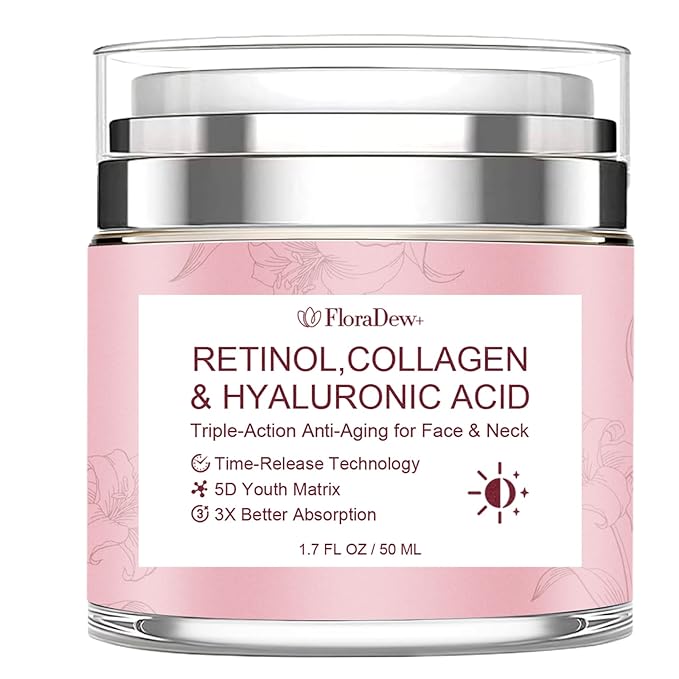 Retinol Cream for Face Anti Aging Face Cream - Wrinkle Night Cream for Women with Collagen Hyaluronic Acid Face Moisturizer 1.7 FL OZ