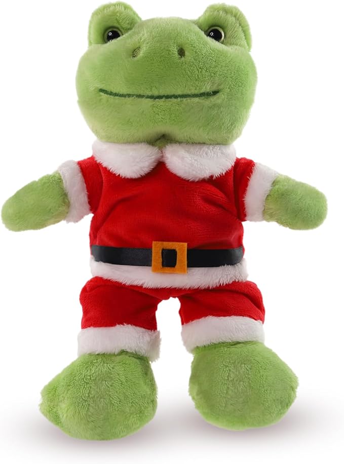 Green Frog Plush,9" Soft Frog Stuffed Animal Plush Toy, Kawaii Plush Doll, Cute Plushie with Cloths Toy Gift for Kids Children Birthday