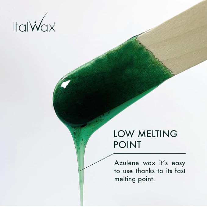 Italwax Azulene - 1kg / 2.2lb - Hard wax beads for hair removal - Natural formulation ideal for all skin type - Unscented - Recommended for Bikini Area and Armpits