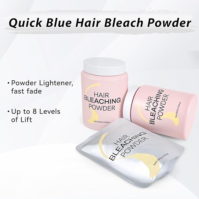 Hair Bleach Powder, Professional Lightening Bleach for Hair, Strong & Gentle Bleach Powder for Hair, Lift Up to 8 Levels, Perfect for DIY Blonde Highlights & Lightening (100g/3.53oz)