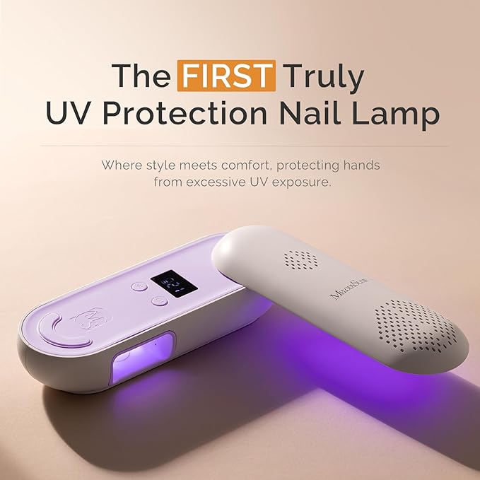 MelodySusie Compact Cordless UV Nail Lamp, P-PLUS20F with Innovative Rotatable Panel & UV Protection Design, Rechargeable UV Light Cures All Gels, Especially Rhinestone Glue & Liner Gel Polish Pink
