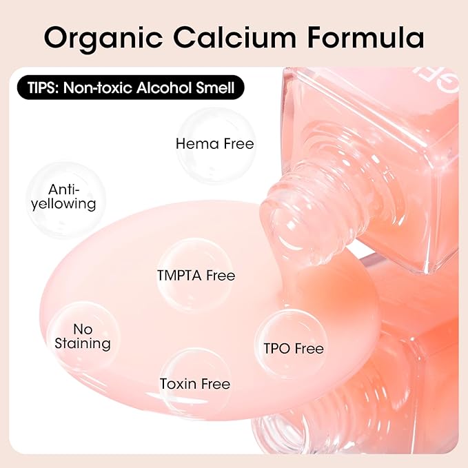 GELLEN Clear Nail Polish Base Coat Sheer Tinted Nude, Natural Color Regular Nail Polish, Calcium Formula Strengthens Nails, Enhances Natural Look, Quick Air Dry, Anti-Yellowing, Hema Free, Non-toxic