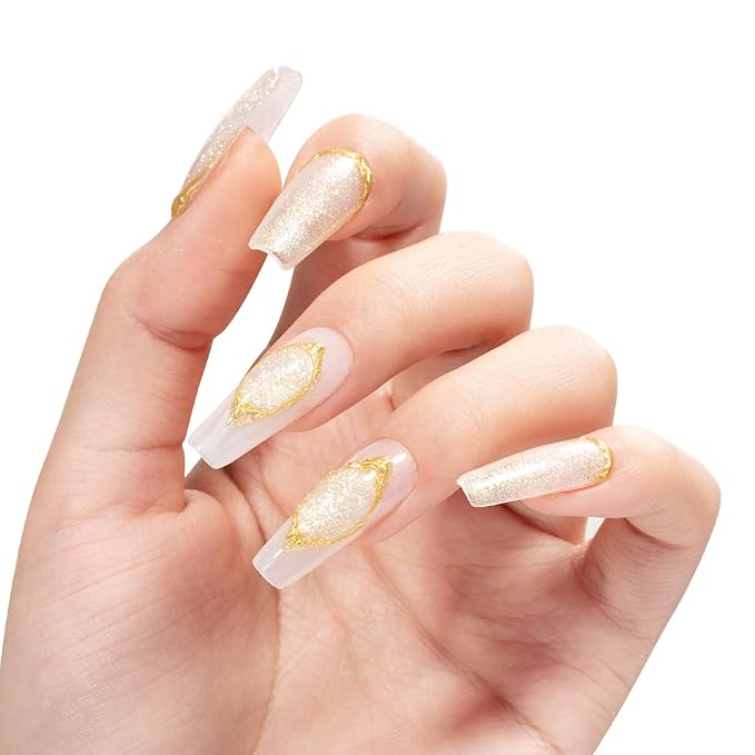 MAYCHAO 15ML White Gold Shimmer Gel Nail Polish 1Pc Mermaid Scales Gel Polish Soak Off UV LED Nail Polish Nail Art Starter Manicure Salon DIY at Home, 0.5 OZ