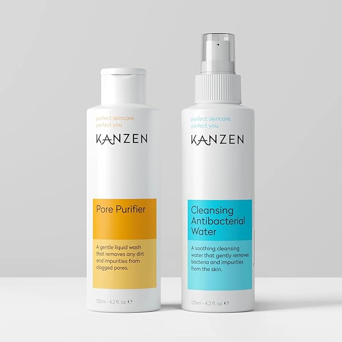 Kanzen Skincare Derma Acne Duo – Complete Skincare Set with Cleansing Water & Pore Purifier for Clearer Skin