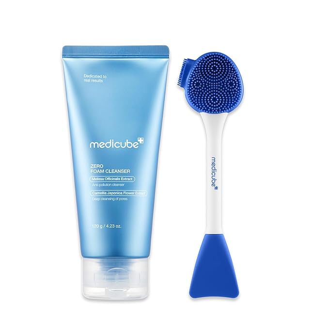 medicube Zero Foam Cleanser and Pore Brush Set | Deep Pore Cleansing for Fresh, Clear, and Smooth Skin | Holiday Stocking Stuffers