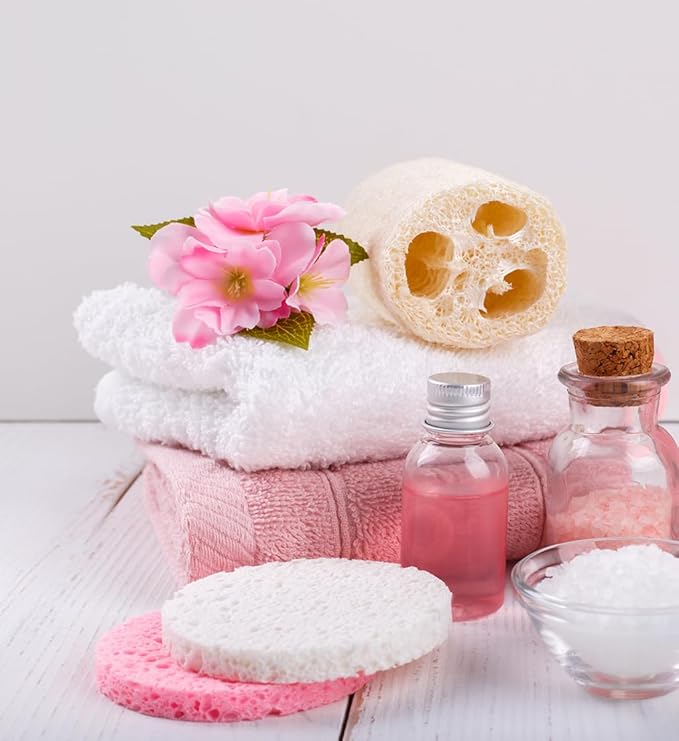 50-Count Compressed Facial Sponges for Daily Facial Cleansing and Exfoliating, 100% Natural Cosmetic Spa Sponges for Makeup Remover, Multicolors