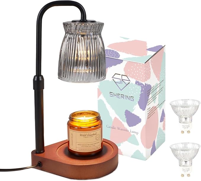 Shering Candle Warmer Lamp with Timer Dimmable, Gift Box, Gifts for Her, Birthday Gifts for Women, House Warming Gift New Home Decor, Wax Melt Warmer for Scented Jar Candles