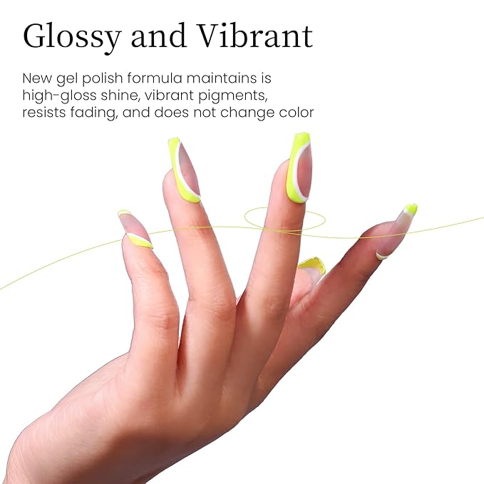 MAYCHAO 15ML Gel Nail Polish 1Pc Lime Gel Polish Soak Off UV LED Nail Polish Nail Art Starter Manicure Salon DIY at Home, 0.5 OZ
