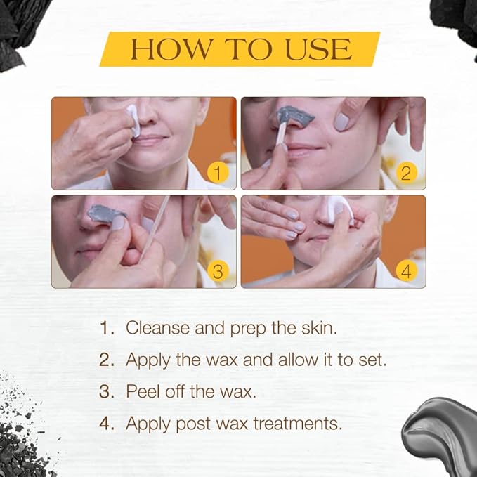 GiGi Charcoal Detox Facial Hard Wax for Delicate Skin - Deep Cleansing & Purifying Hair Removal Wax, 13 oz, 1 Pack