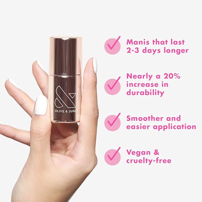Olive & June Nail Primer | Increase Polish Wear Time by 2–3 Days | Smooths Application & Boosts Durability | 15-Free, Vegan, Cruelty-Free | Nail Prep Formula for Long-Lasting Manicures & Pedicures