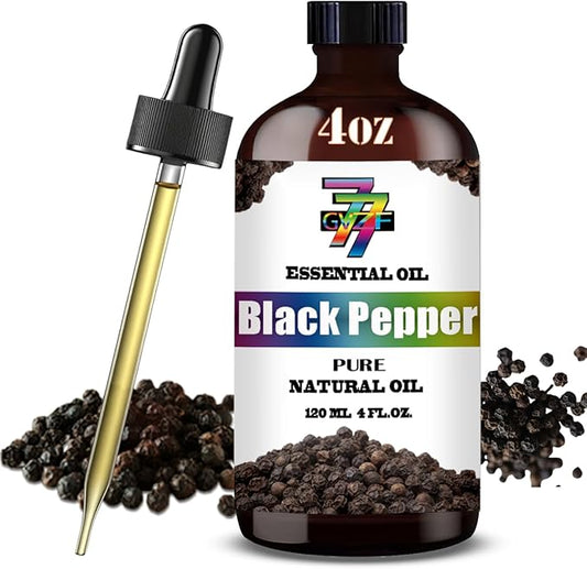 Black Pepper Essential Oil (4 oz/120 ml) — Black Pepper Oils for Aromatherapy, diffusers, humidifiers, Home fragrances, DIY Skincare, soap Making, DIY Candle, Relaxation, Yoga, and Meditation
