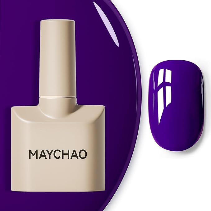 MAYCHAO 15ML Neon Purple Gel Nail Polish 1Pc Bight Purple Nail Polish Soak Off UV LED Nail Gel Polish Nail Art Starter Manicure Salon DIY at Home, 0.5 OZ