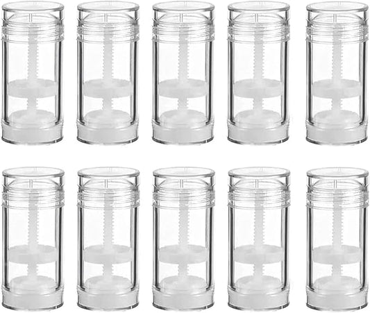 10 Pcs 30ml Empty Deodorant Containers Twist-up Filling Stick Clear Plastic Deodorant Container 1 Oz Refillable Deodorant Bottles Bottom-fill Round Lip Balm Tubes for DIY Lipstick Crayon Chapstick