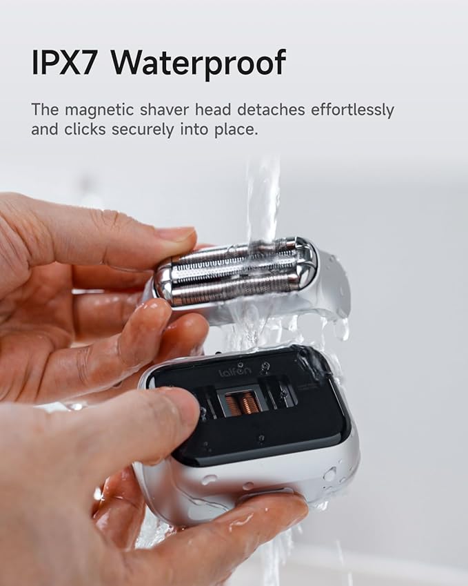 Laifen P3 Pro 3-Blade Electric Shaver, Dual Linear High-Speed Motors 12,000 Cuts/Min, 100-Min Runtime, IPX7 Waterproof, Rechargeable Electric Razor for Men, Travel-Friendly (Space Gray Aluminum Alloy)