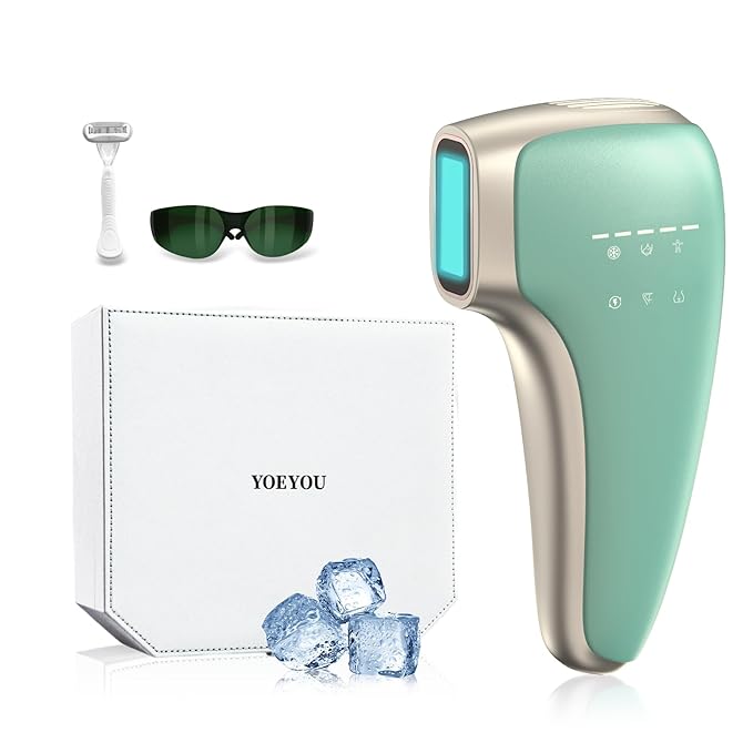Painless IPL Laser Hair Removal for Women & Men, 39°F Sapphire Ice Cooling Technology, At-Home Laser Hair Removal Device for Face, Armpits, Legs, Bikini & Whole Body, Long-Lasting Results