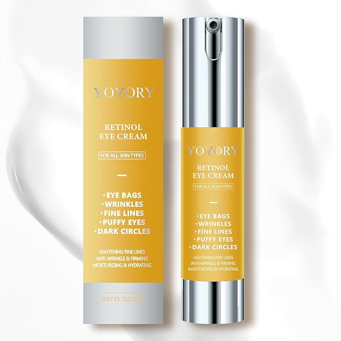 Retinol Eye Cream for Dark Circles - Rapid Under Dark Circles,Wrinkles, Eye Bags, Puffiness Remover for Women and Men, Temporary Firming & Tightening Treatment 0.66 fl oz (Golden)