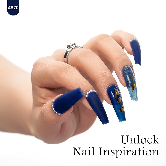 MAYCHAO 15ML Gel Nail Polish 1Pc Night Blue Gel Polish Soak Off UV LED Royal Blue Nail Polish Nail Art Starter Manicure Salon DIY at Home, 0.5 OZ