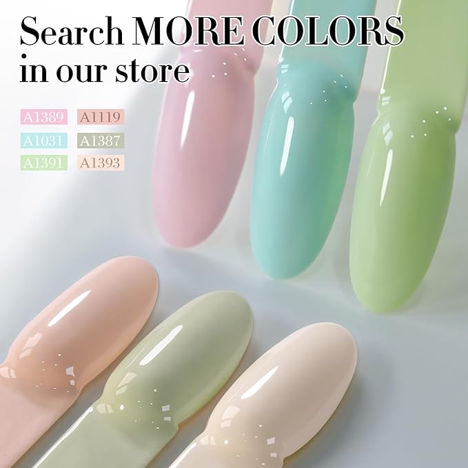 Double Rhythm 15ML Gel Polish Pure Sheer Same Color Same Bottle Soak Off Gel Polish Art Manicure Salon DIY at Home for Women (Light Gray-A1387)