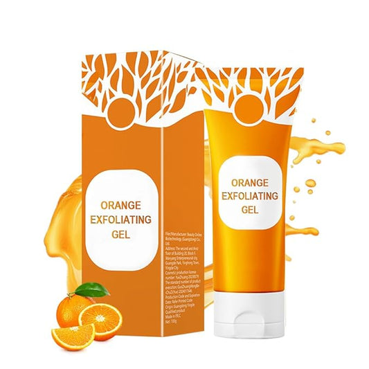 Orange Exfoliating Gel for Face and Body, Deep Pore Orange Peeling Scrub, Cleaning Pores, Remove Blackheads Moisturize Cleansing Smooth,Facial Exfoliating Gel for All Skin