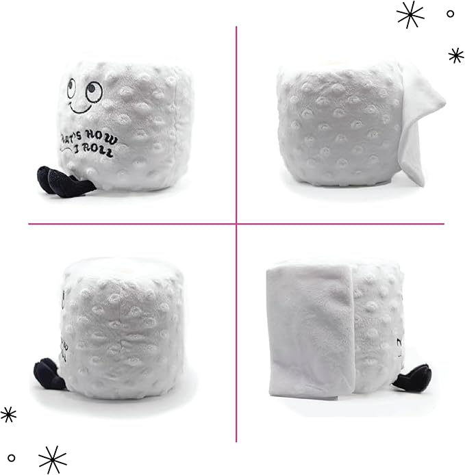 Punchkins Toilet Roll Plushie - That's How I Roll Silly Toilet Paper Plush, Cute & Sassy Plush Toy for Gifting