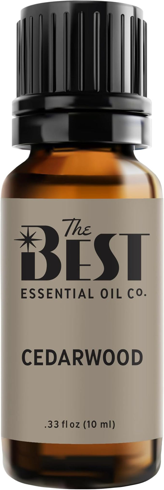 The Best Cedarwood Essential Oil- Premium Grade- 100% Pure & Natural for Aromatherapy, Diffuser, Spa, Massage, Air Freshener- 10 ml (.33 fl oz)