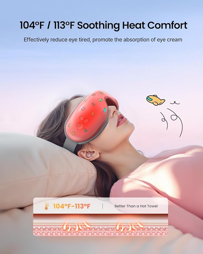 RENPHO Eyeris 1 Eye Massager with Heat, Christmas Birthday Gifts for Women Men Mom Dad Her Him, FSA Eligible HSA Eye Mask for Migraine, Smart Sleep Mask for Dry Eyes Relax, Reduce Strain