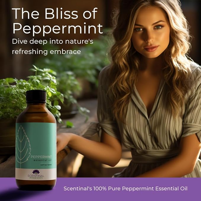 Scentinal Premium Essential Oil - 100% Pure, Natural & Authentic - Extra Large 4oz Bottle (120ml) with Eyedropper - Refreshing Aromatherapy Experience (4 oz / 120ml, Variety Pack)